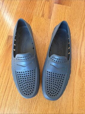 Men's Navy Perforated Slip-On Loafers